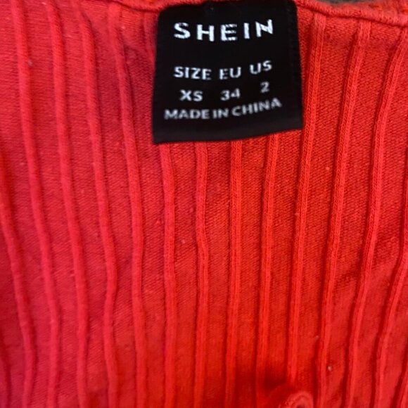 🔥 SHEIN Red Ruched Puff Sleeve Mini Dress XS | Flirty Date Night Look - Picture 8 of 8